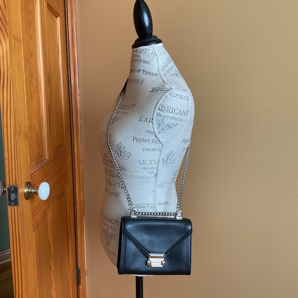 Michael Kors Black Leather Whitney Handbag with Silver Chain - Picture 3 of 12